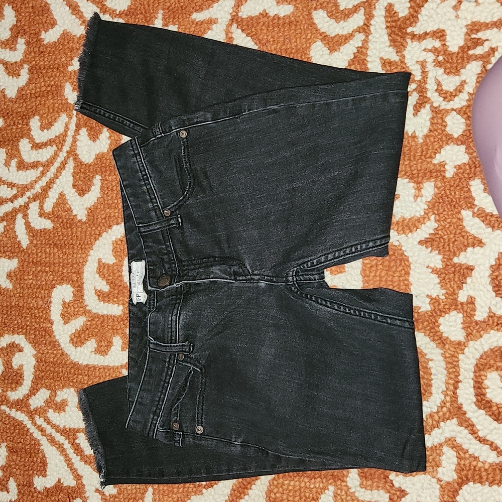 Free People 61855-16515125 Distressed Skinny black Jeans Women's 27